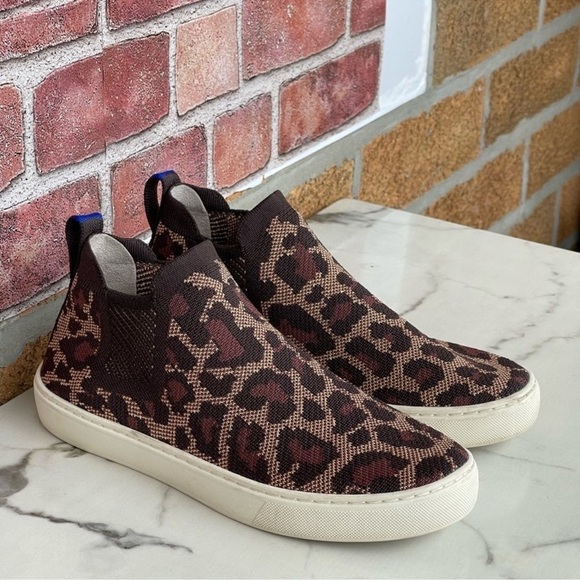 Rothy's leopard print high top sneakers size 7.5 - Picture 3 of 11